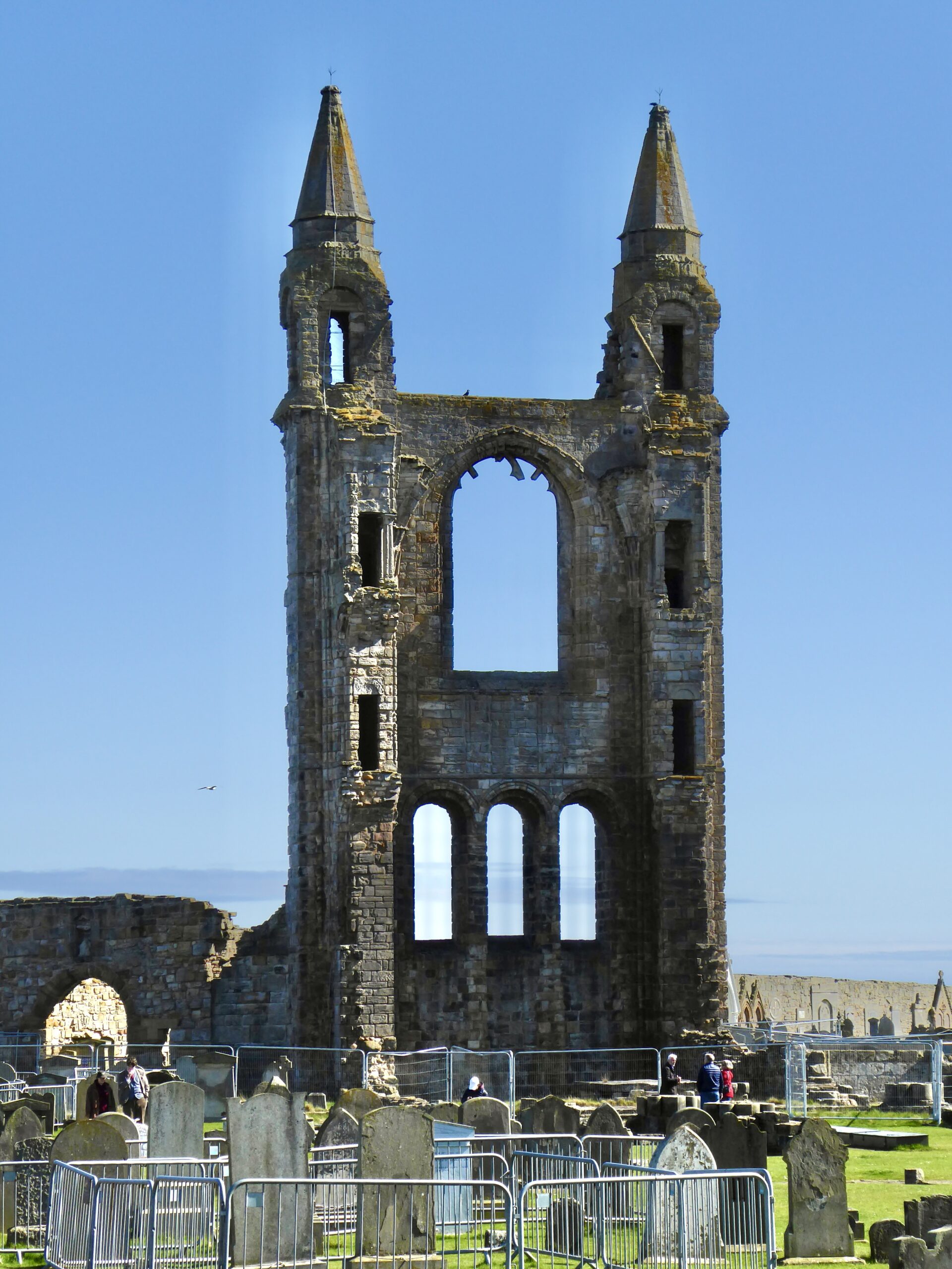 Ruins of the Cathedral of St Andrews — the east end of the nave, two towers